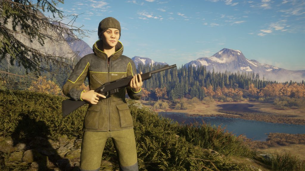 Hunter character with bolt-action rifle in a scenic wilderness from theHunter: Call of the Wild.