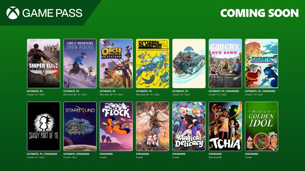A promotional image showcasing the games coming to Xbox Game Pass in January 2025, with a humorous caption poking fun at the overwhelming number of titles.
