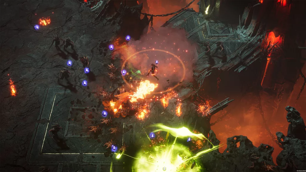 Player using powerful abilities against hordes of enemies in Jotunnslayer: Hordes of Hel gameplay.