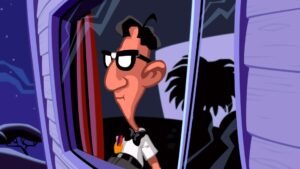 Day of the Tentacle Remastered screenshot: Bernard in close-up in the remastered art style