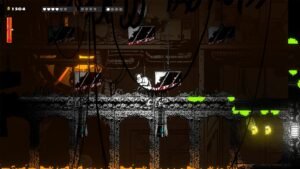 Gennady screenshot: an orange-lit industrial level