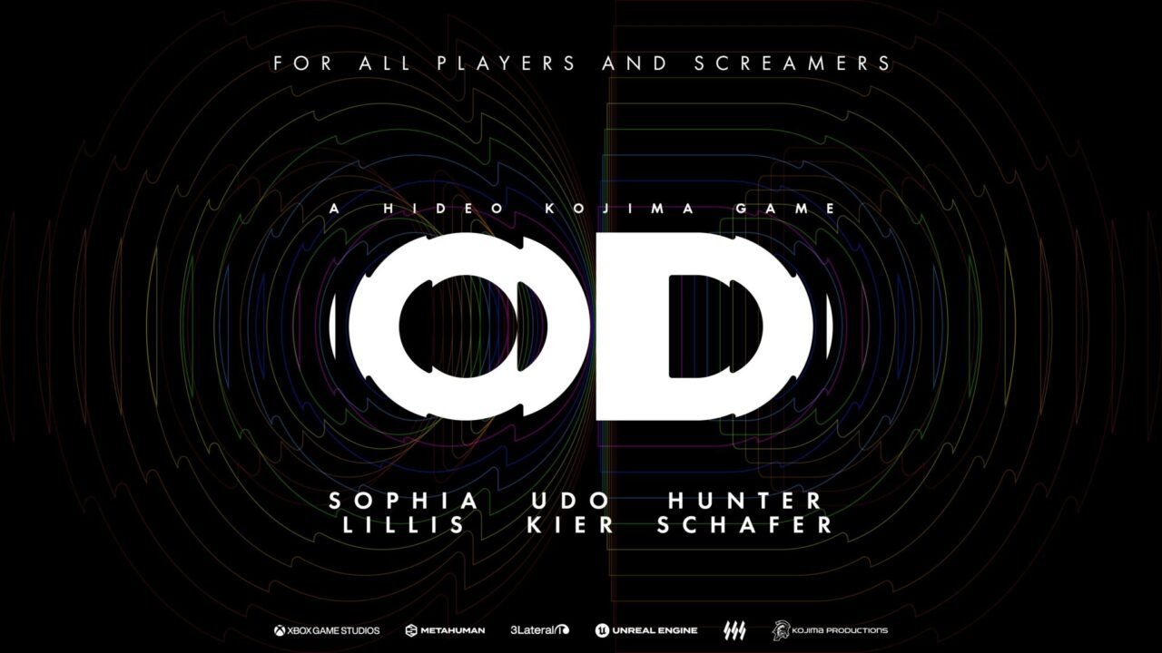 OD key art: the OD logo on black under the tagline For all players and screamers, with Sophia Lillis, Udo Kier and Hunter Schafer credited