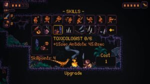 Primal Planet screenshot: the skill upgrade menu