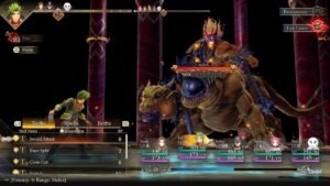 A character casting a spell in a forest clearing during battle
