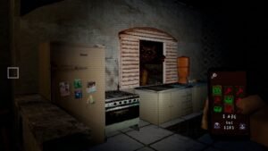 Treasure Tiger screenshot: a kitchen with a phone showing the roulette app
