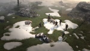 Wartales screenshot: A tactical battle on snowy ground